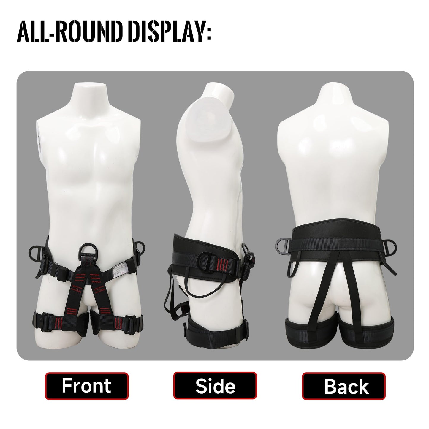 DIJJIG Climbing Belts, Thicken Professional Half Body Safety Belt Climbing Gear for Tree Climbing, Fire Rescue, Roofing