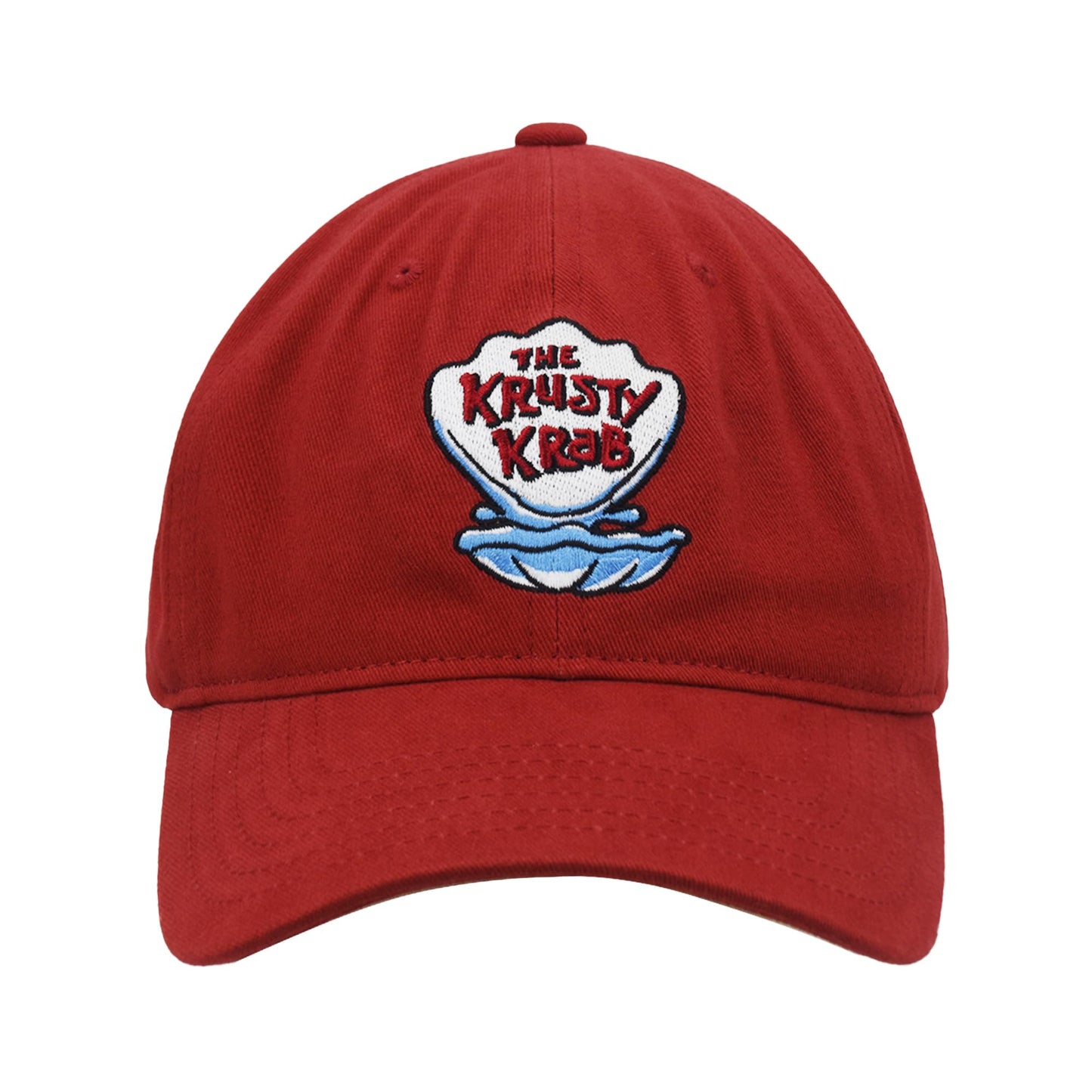 Spongebob Squarepants Dad Hat, Krusty Krab Adjustable Baseball Cap with Curved Brim, Red, One Size