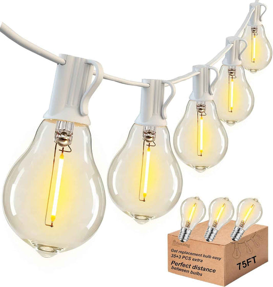 200FT Waterproof LED Outdoor String Lights with 100 Shatterproof Edison Bulbs - Dimmable Patio Decor for Backyard & Garden