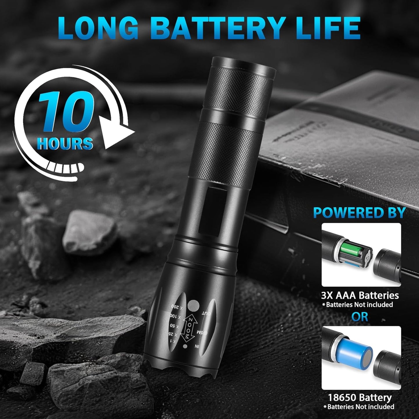 Skiennix 6-Pack LED Flashlights - High Lumens Tactical Flashlights with 5 Modes | Compact & Powerful for Home & Camping