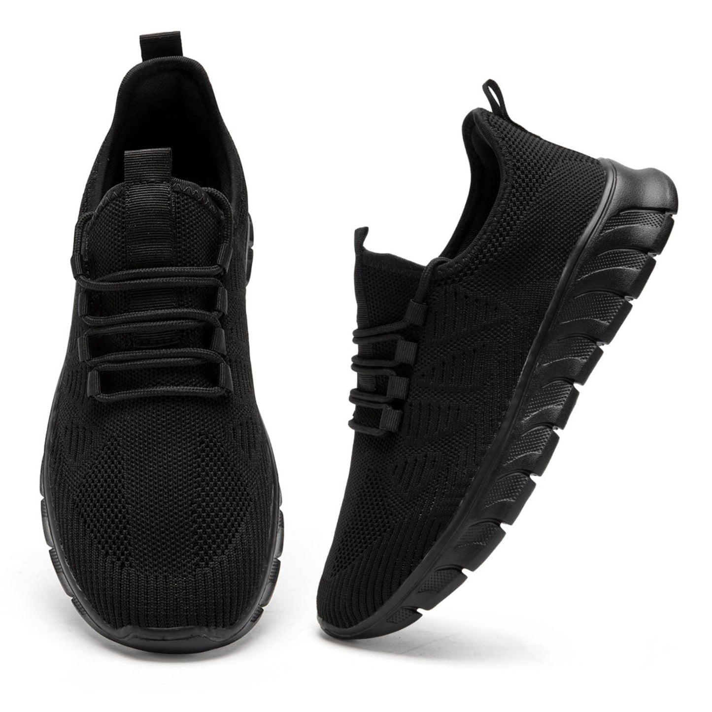 Damyuan Shoes for Women Tennis Running Sneakers Lightweight Mesh Fashion Sport Comfy Breathable Office Woman Shoes,Black,Size 8