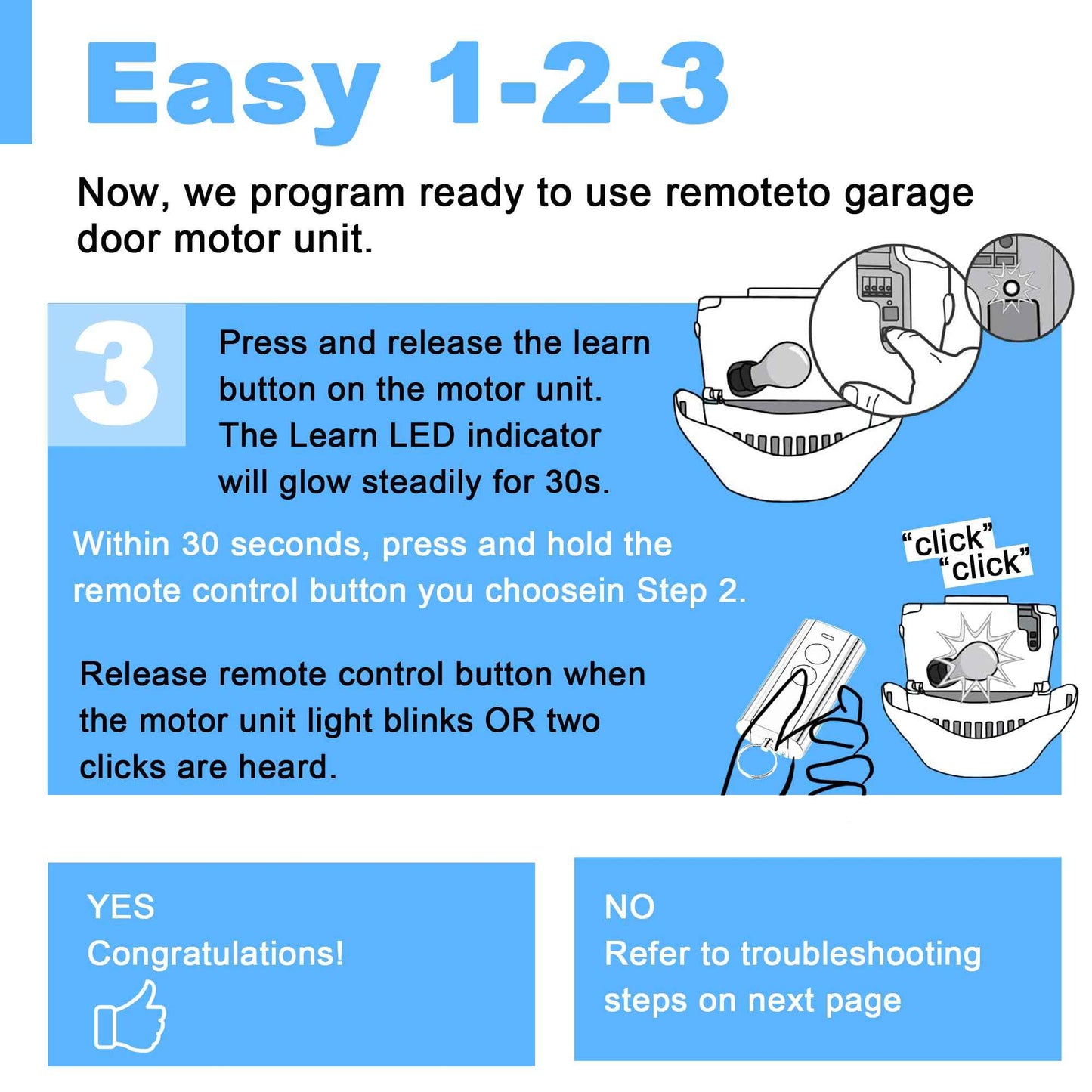 2 Garage Door Opener Remote, for LiftMaster Chamberlain Craftsman Garage Door Opener Remote 371LM 373L 971LM 973LM 893LM 893Max 891LM, Purple Red Orange Green Yellow Learn Button Garage Door Remote