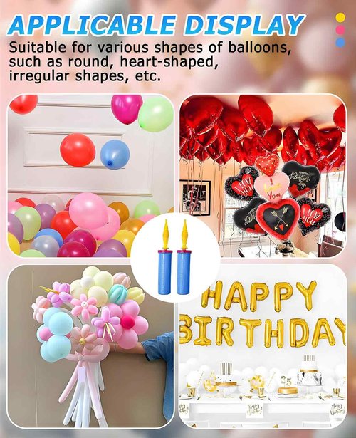 DAWZMR 5 Piece Balloon Pump Hand, Two-Way Dual Action Manual Pump Handheld for Small Animal Foil Balloons