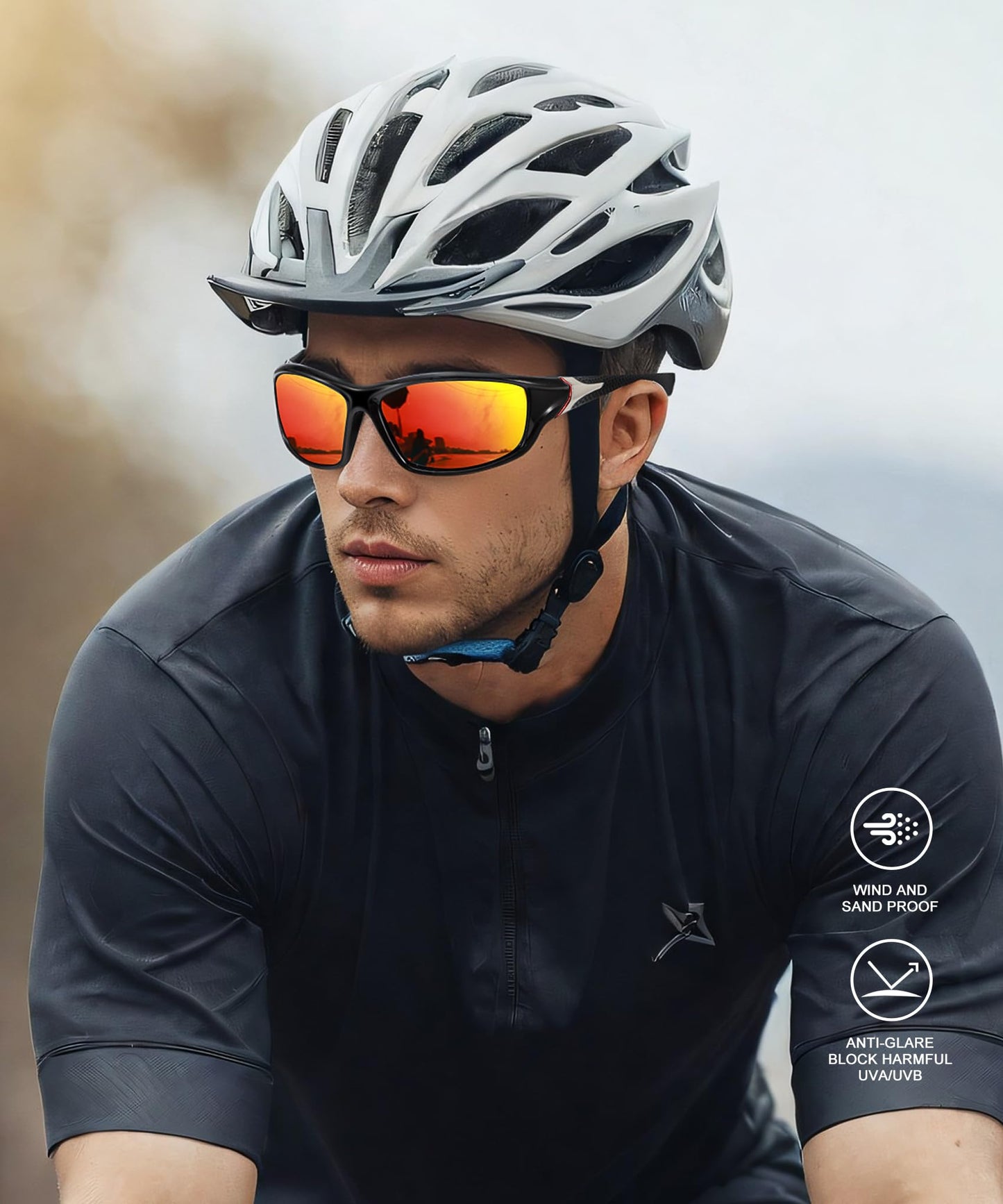 OUKEMAX Polarized Sunglasses-Men Sports Sunglass: Mens Sunglasses Polarized Running Sun Glasses Driving Fishing 3 Packs