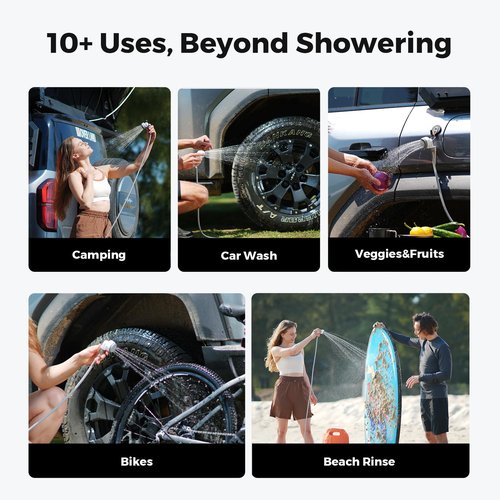 FLEXTAILGEAR Tiny Shower Portable Shower for Camping, Rechargeable Camping Outdoor Shower, Portable Shower Pump for Hiking, Waterproof Outdoor Camp Pump, Car wash, Pet Cleaning, Beach Vacations