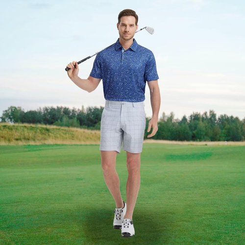 M MAELREG Men's Golf Polo Shirt - Short Sleeve Moisture-Wicking Performance with Stylish Prints