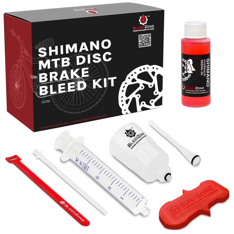 BleedZone Shimano Brake Bleed Kit with 60ml Mineral Oil - Hydraulic Brake Kit for Shimano Disc Brakes, Bike Brake Bleeder Kit, MTB Brake Bleed Kit, and Mineral Oil Brake Maintenance