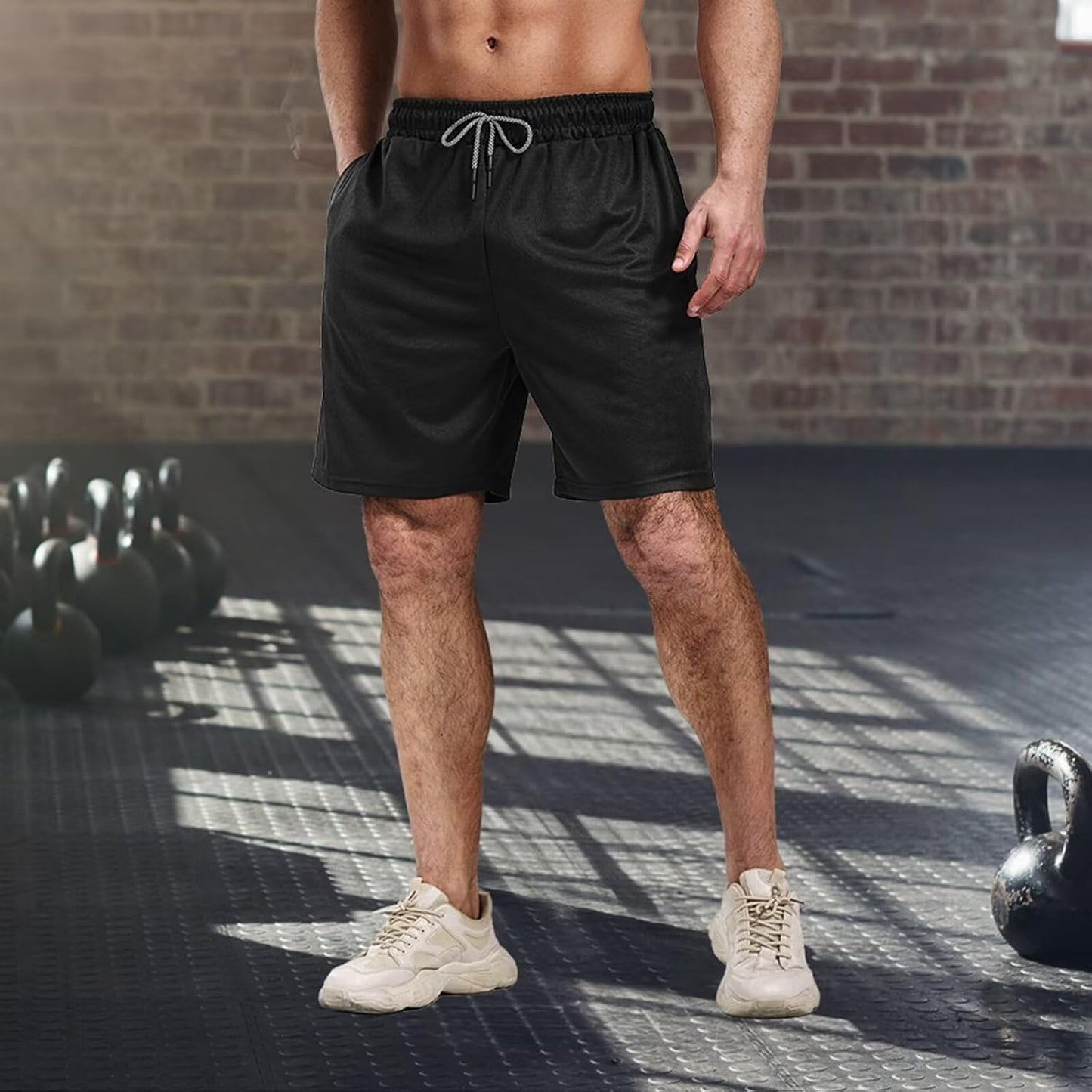 Skiennix Men's Athletic Gym Shorts - 7-Inch Dry Fit & Mesh Running Shorts with Pockets | 5-Pack