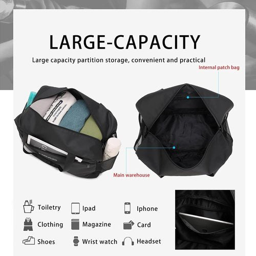 HEAD Waterproof Duffel Bag - Large Lightweight Gym Bag for Men | Durable Sports Duffle in Black