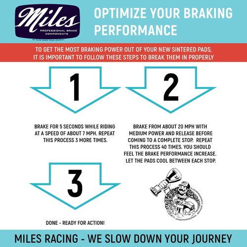 Miles Racing Brake Pads for Shimano Disc Brakes in Road, MTB, E-MTB, E-Road, E-Bike, Touring Bicycles | Semi-Metallic for XC, Light Enduro (Sintered Saint BR-M810, Saint BR-M820)