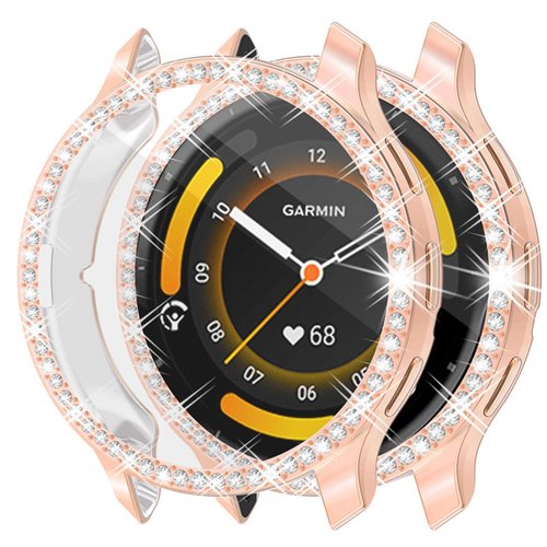 HXFRTYU 8 Pack Bling Case for Garmin Venu 3 45MM Screen Protector, Glitter Diamond Protective Cover Shining Rhinestone TPU Bumper with Tempered Glass Film for Women
