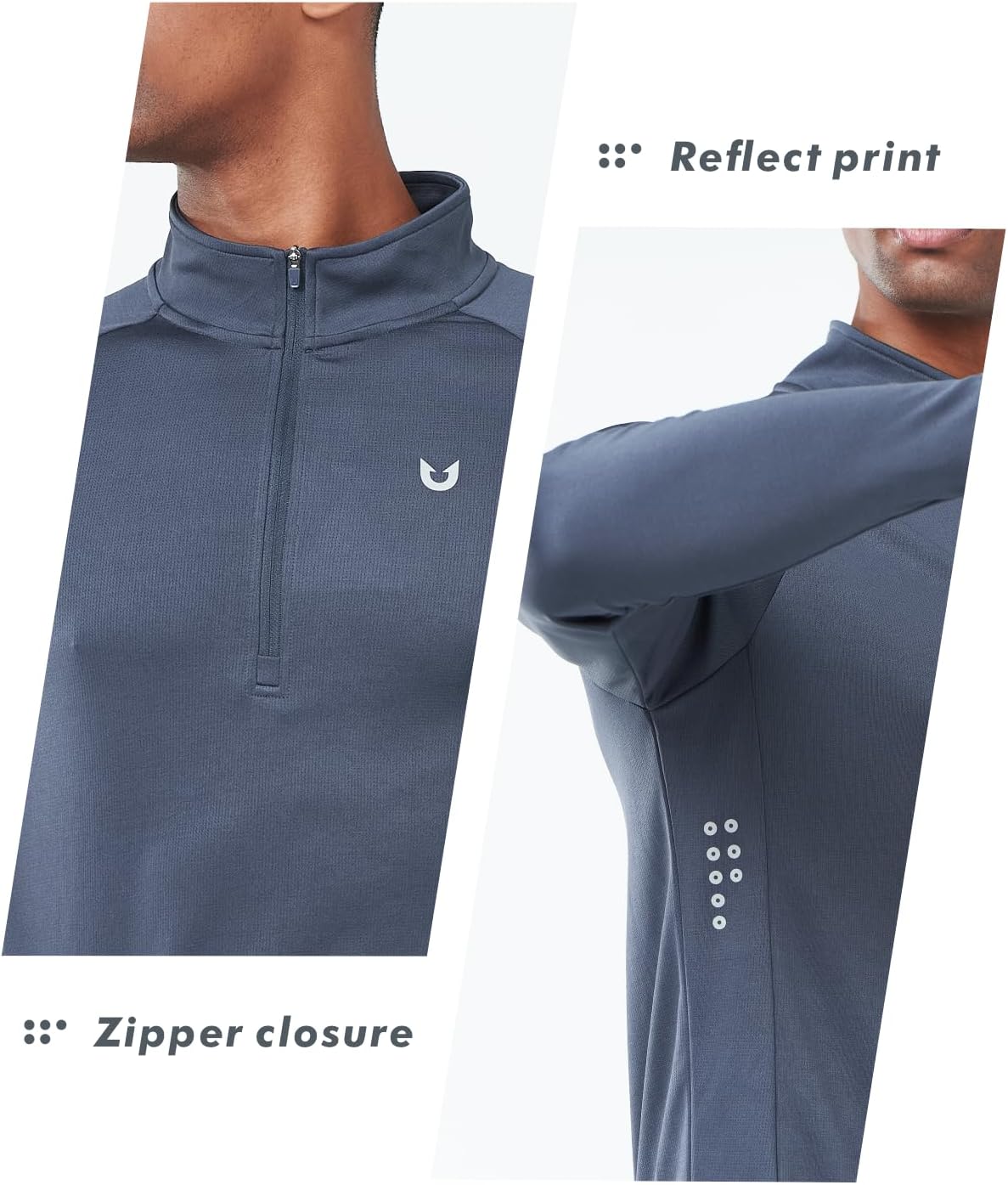 NORTHYARD Men's Quarter Zip Pullover - Moisture-Wicking Long Sleeve Athletic Shirt | Quick Dry Workout Gear