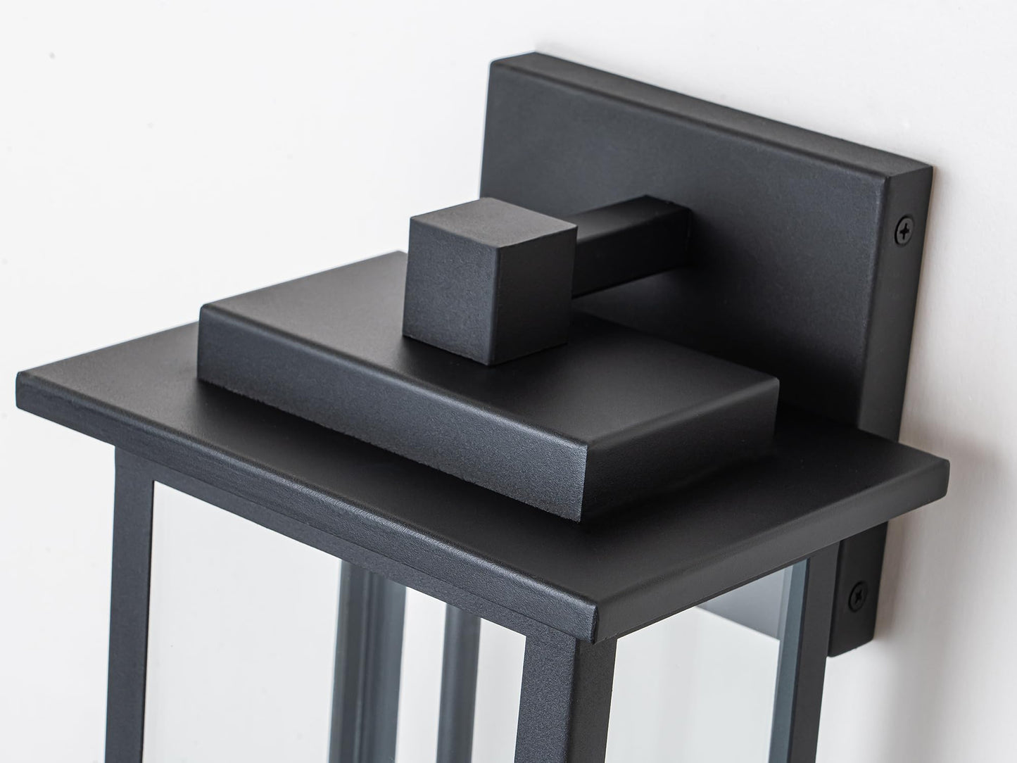 OUPAVOCS Outdoor Wall Lights, Large Porch Lights Fixture Wall Mount, Black Exterior Wall Sconce with Clear Glass, White Candelabra, Waterproof Outside Patio Light Fixture for House, Garage