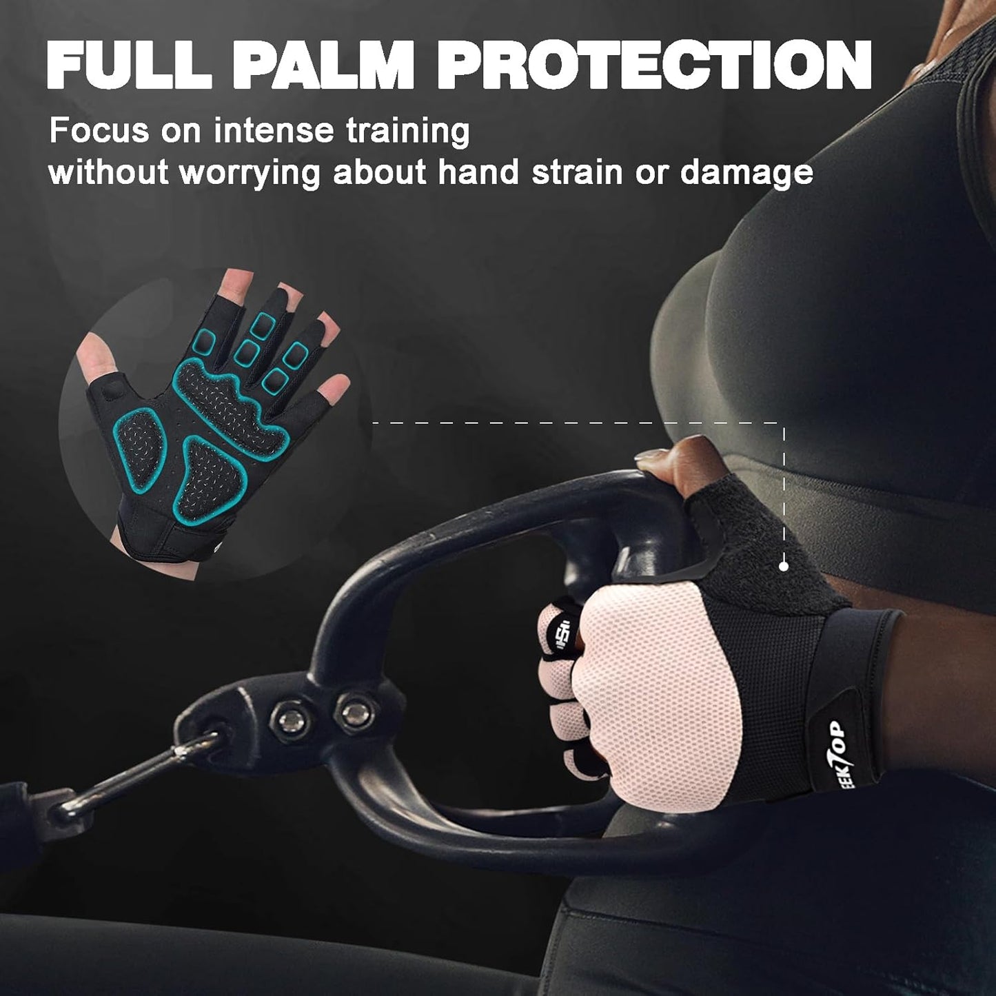 Seektop Workout Gloves - Breathable Weight Lifting Gloves with Full Palm Protection | Excellent Grip for Gym Fitness