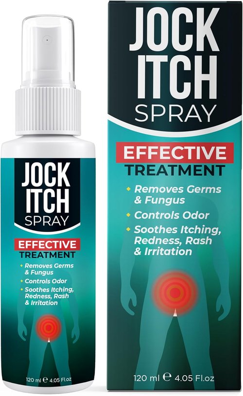 Jock Itch Spray - Antifungal Relief for Itchy Skin | Soothes Groin & Inner Thighs | Fast Absorption