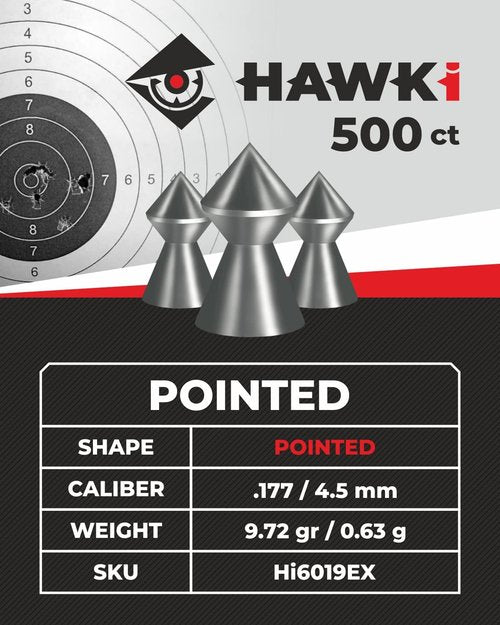 Hawki Airgun Pellets - Precision Target Shooting & Hunting | High Performance, .177 Caliber