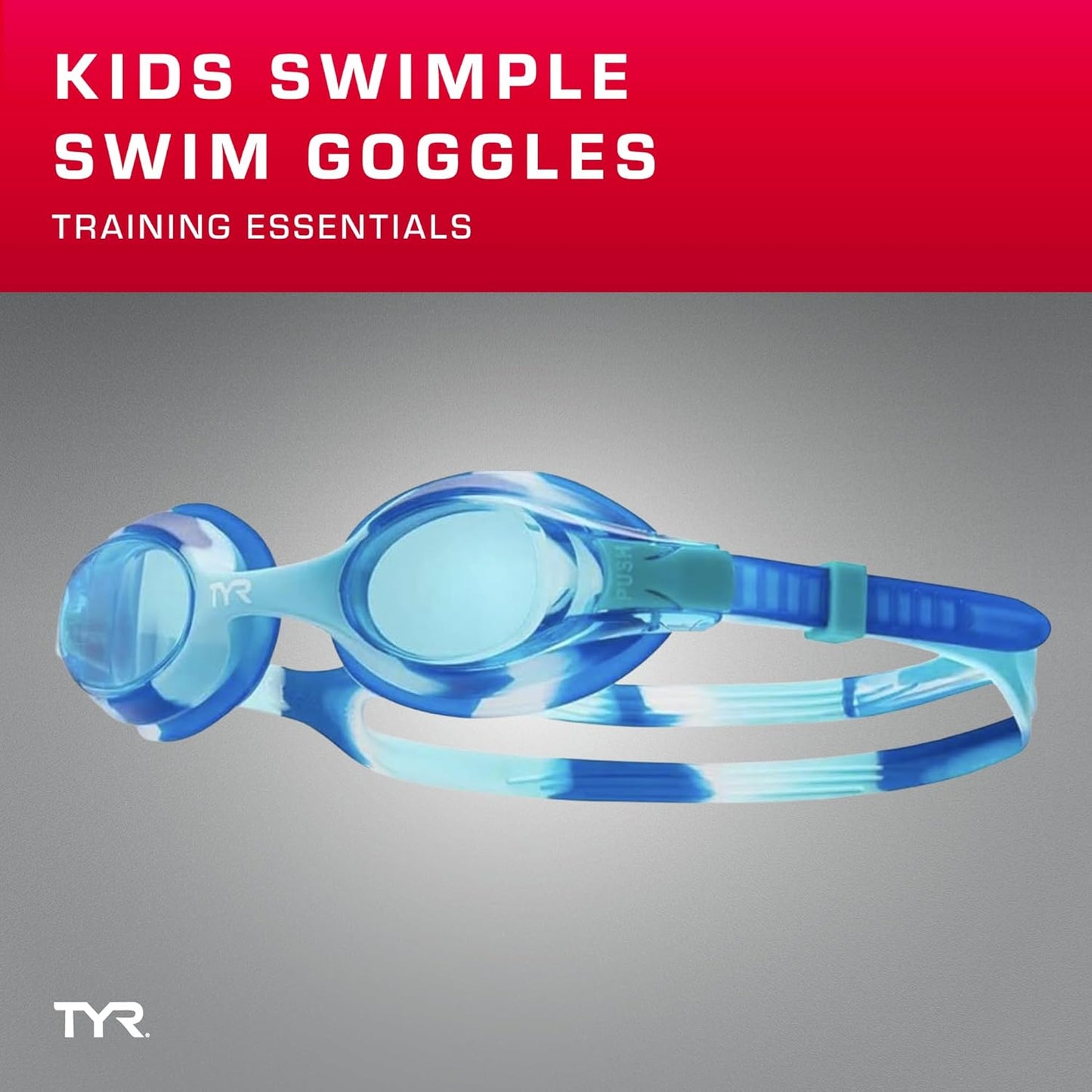 TYR Swimple Swim Goggles for Kids - Colorful Tie-Dye Design for Fun Pool Adventures