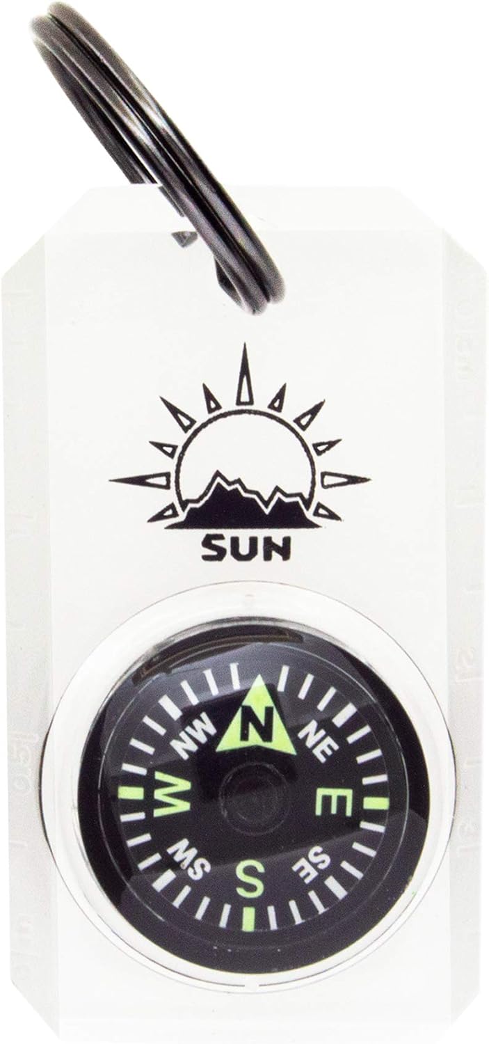 MiniComp Zipperpull Mini Compass - Easy-to-Read Navigation Tool for Jackets, Parkas, or Packs