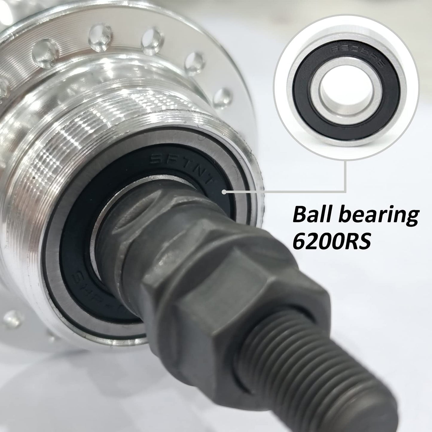 Bicycle Rear Hub 36 Hole, Double Thread, 135mm Width, Aluminum Alloy Bike Hub Bicycle Wheel Part (Silver)