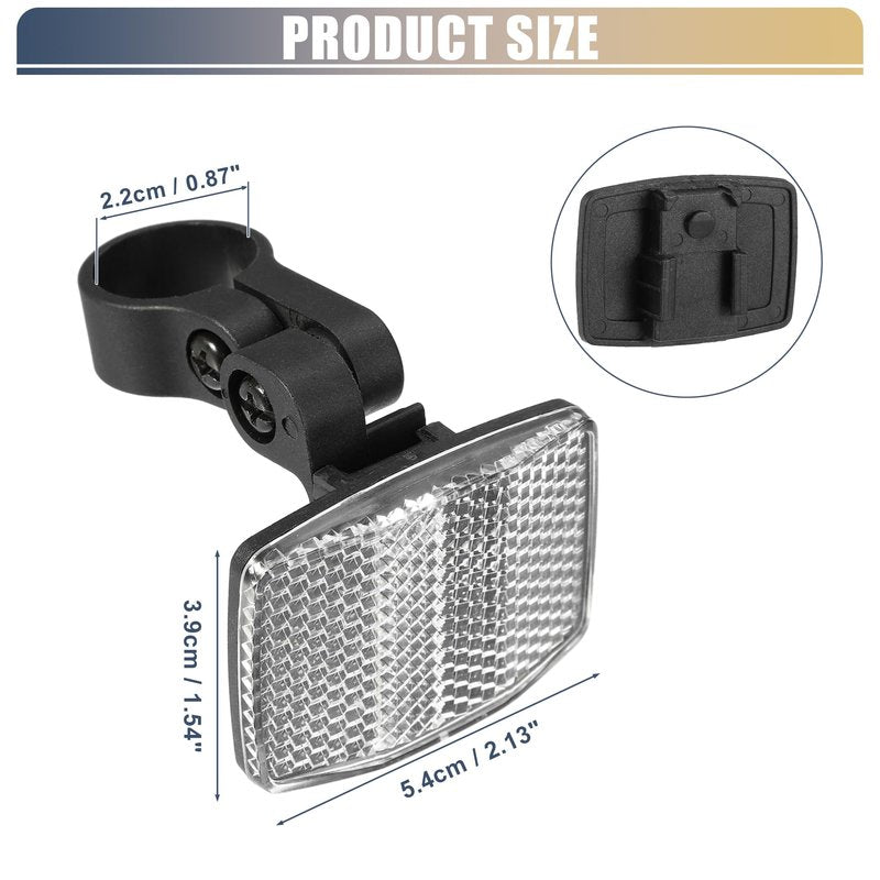 X AUTOHAUX Bike Reflectors 2.13"x1.54" Bicycle Warning Reflector Bike Accessories Plastic White