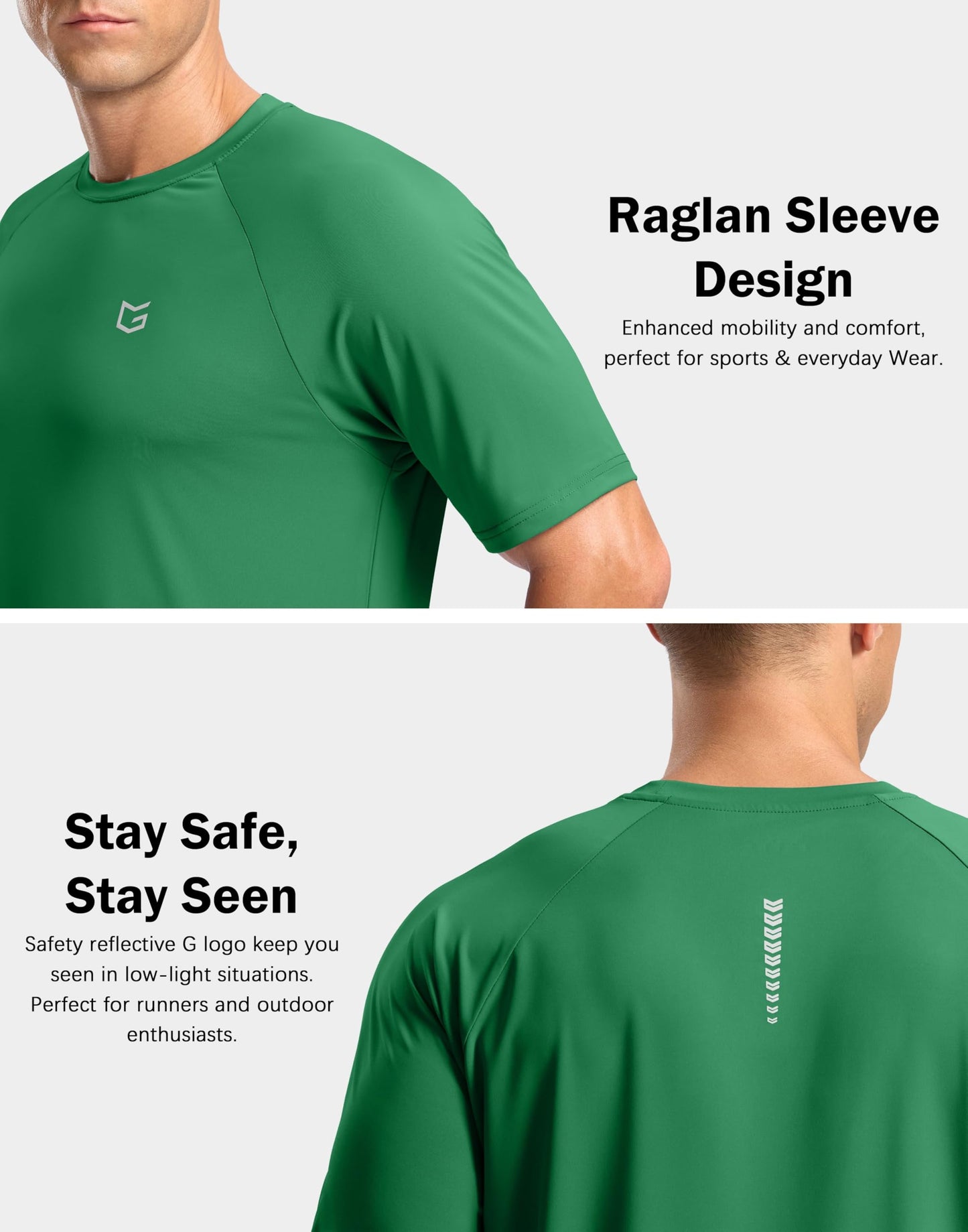 G Gradual Men's Athletic Workout T-Shirts Moisture Wicking Cooling Running Shirts Short Sleeve Performance Tee for Gym Tennis(Green,4XL)