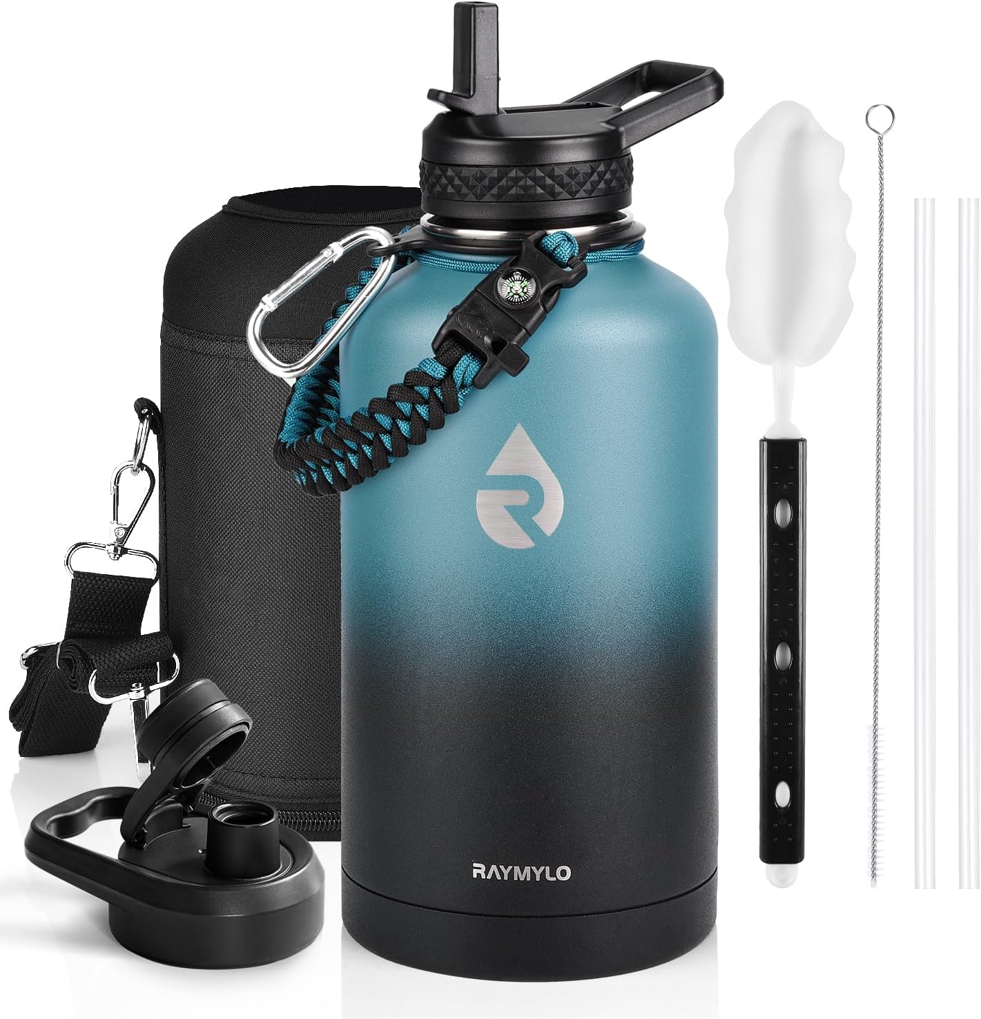 RAYMYLO Insulated Water Bottle - 64 oz Triple Wall Vacuum Stainless Steel | Keeps Drinks Cold for 48 Hrs