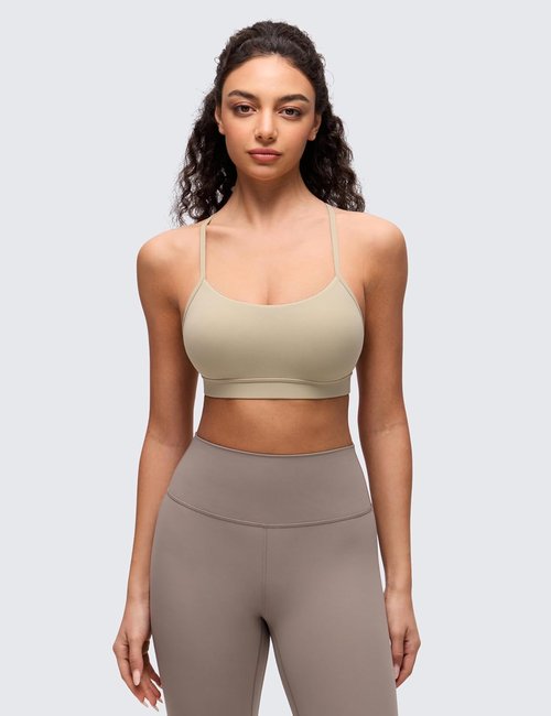 CRZ YOGA Y Back Sports Bra for Women - Padded Racerback Low Impact Workout Top | Butterluxe Fabric