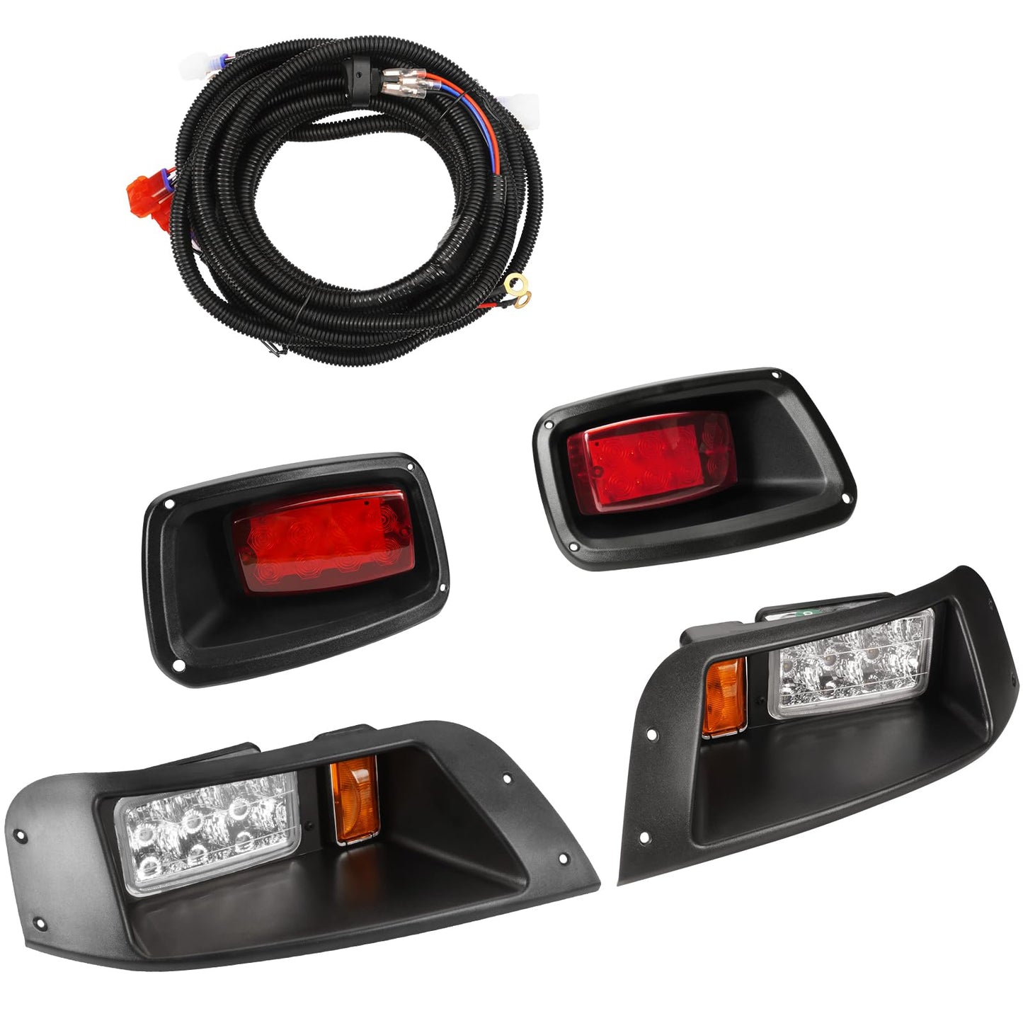 VYYOKMU LED Headlight and Tail Light Kit for EZGO TXT 1996-2013 Gas and Electric, Street Legal 12V LED Kit
