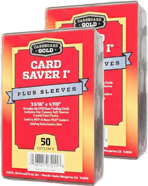 Cardboard Gold Card Saver 1 - 100 Count Semi-Rigid Trading Card Protectors | PSA-Approved for Baseball & Sports Cards