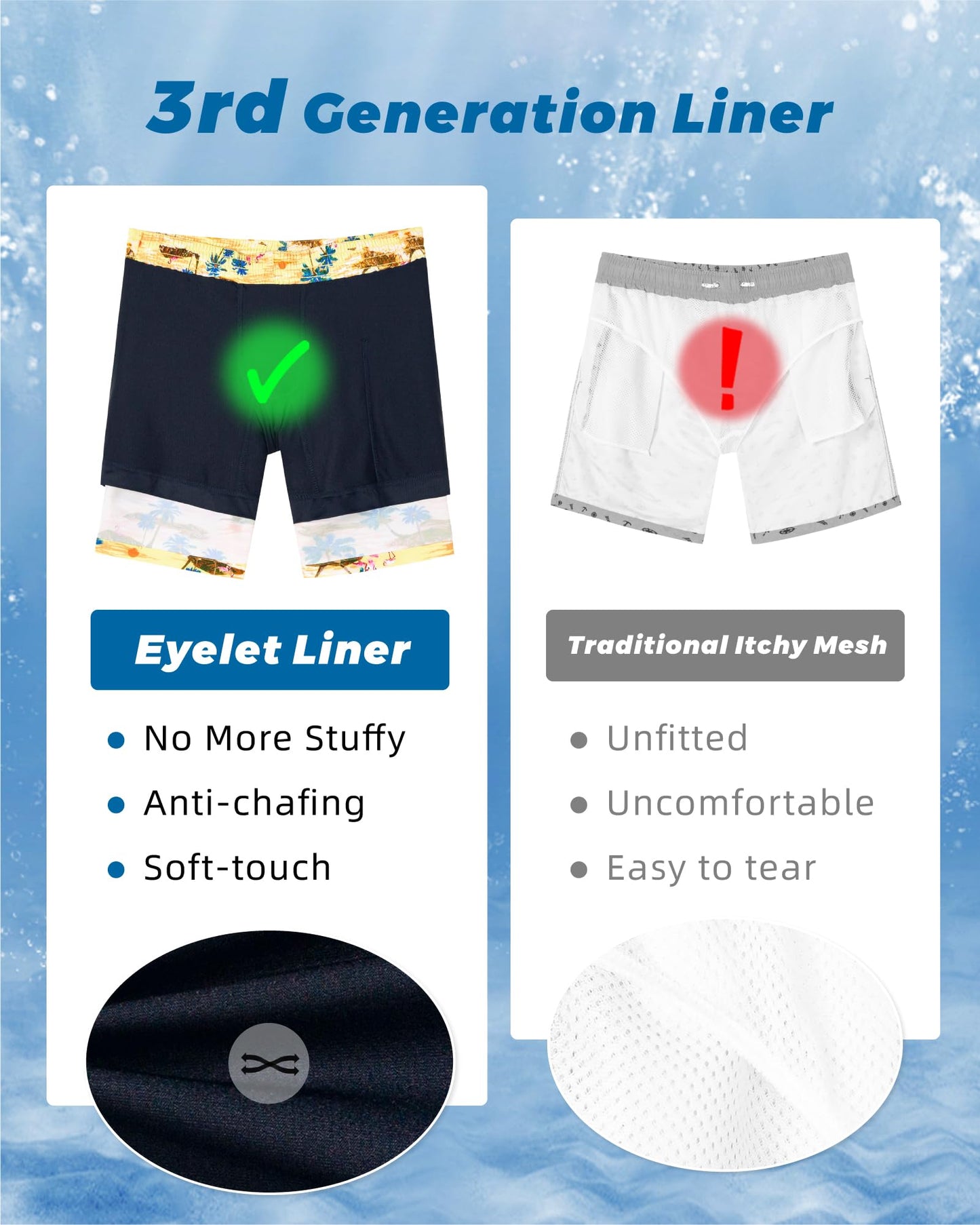 SURF CUZ Mens Swim Trunks with Compression Liner Quick Dry Swim Shorts 7" Swimming Trunks Stretch Zipper Pockets,Honey Flamingo,L