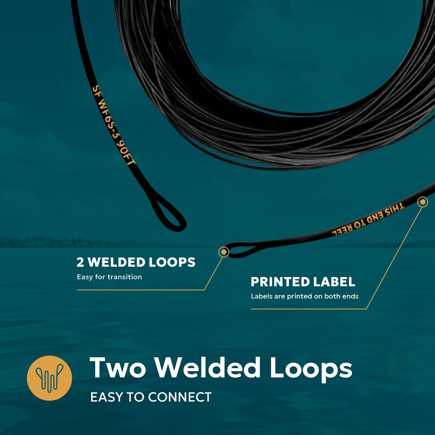 SF Full Sinking Fly Fishing Line Weight Forward Taper Fly Line for Freshwater WF6S 90FT IPS3