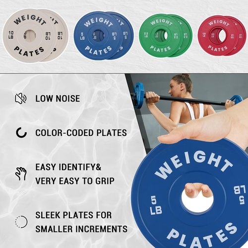 Bumper Plates,2 inch Rubber Weight Plates,1.25 LB,2.5LB 10 LB 15LB 25LB 35LB 45LB 100LB 160LB 300LB Plates For Weight Lifting Strength Training Home Gym (Single, Pair & Set) (2.5 LB Set of 2)