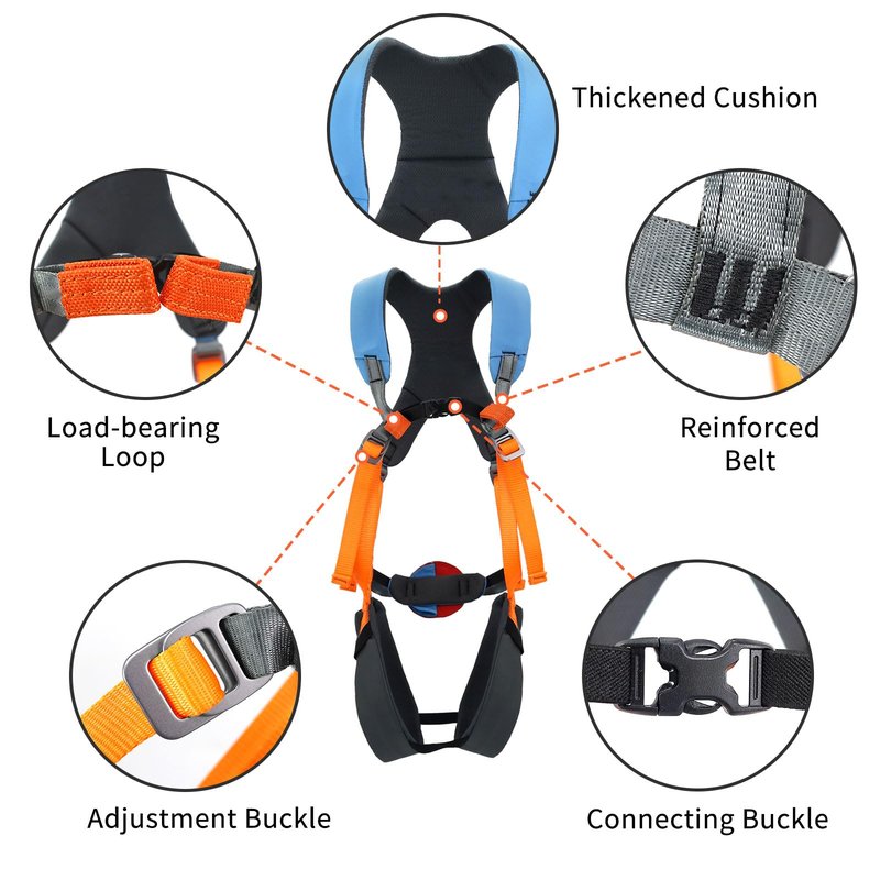 NewDoar Kids Full Body Climbing Harnesses Comfortable & Lightweight,Protection Zipline Belts for Outdoor Expanding Training for Outdoor Expanding Training 3~8 Years