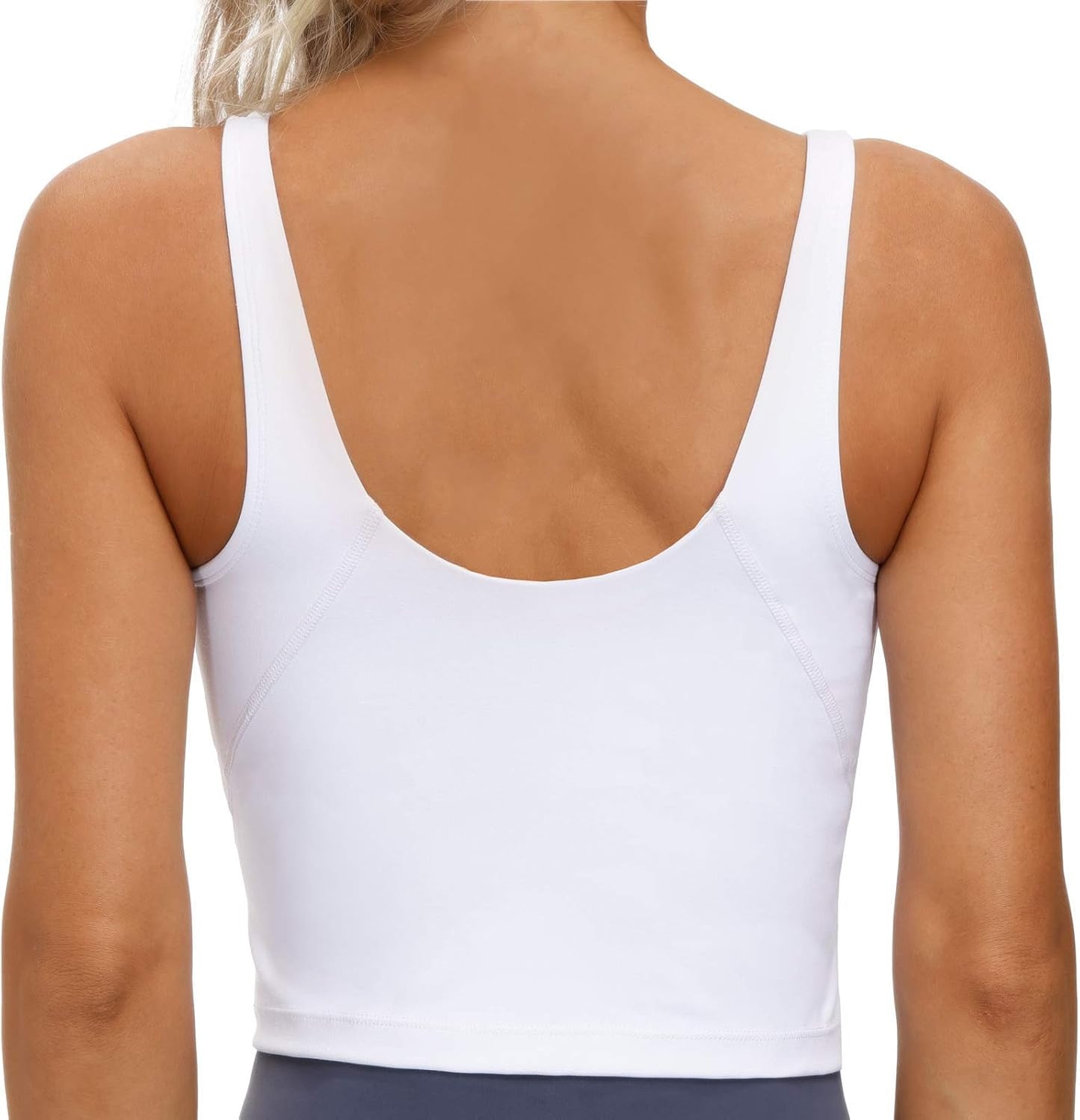 The Gym People Women's Longline Sports Bra - Wirefree Padded with Medium Support