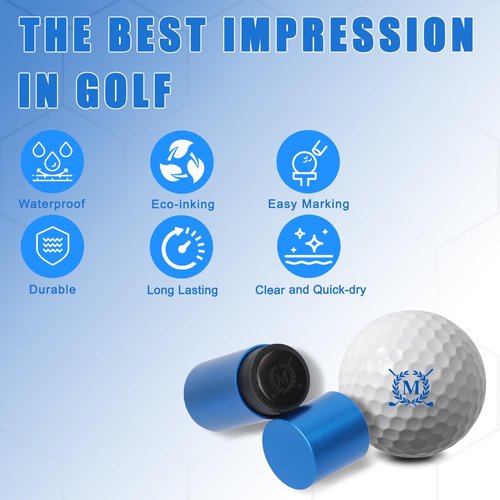 LACGO Golf Ball Stamp Personalized Golf Ball Stamper with Self-Inking Monogram Golf Marker to Identify Golf Balls, Golf Accessories for Men Women Golfers(Letter M)