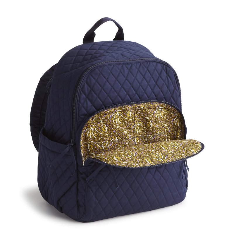 Vera Bradley Women's Premium Cotton Bancroft Backpack, Peacoat, One Size