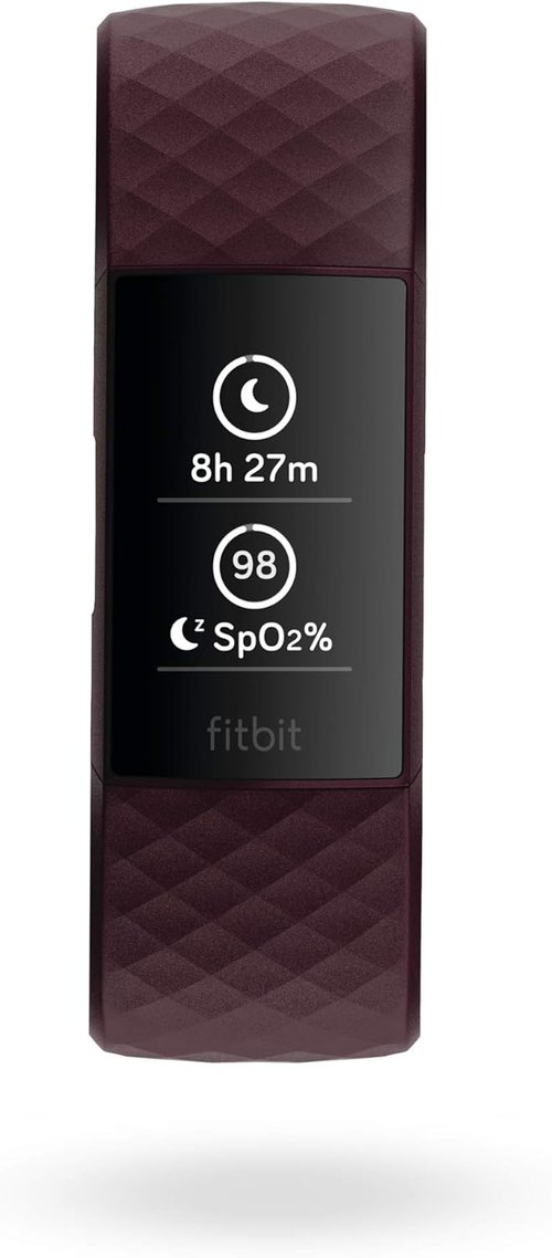 Fitbit Charge 4 Fitness Tracker - Built-In GPS, Heart Rate & Sleep Monitoring | Rosewood, One Size (S & L Bands Included)