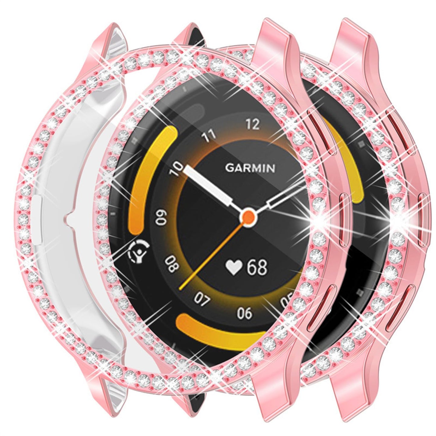 HXFRTYU 8 Pack Bling Case for Garmin Venu 3S 41MM Screen Protector, Glitter Diamond Protective Cover Shining Rhinestone TPU Bumper with Tempered Glass Film for Women