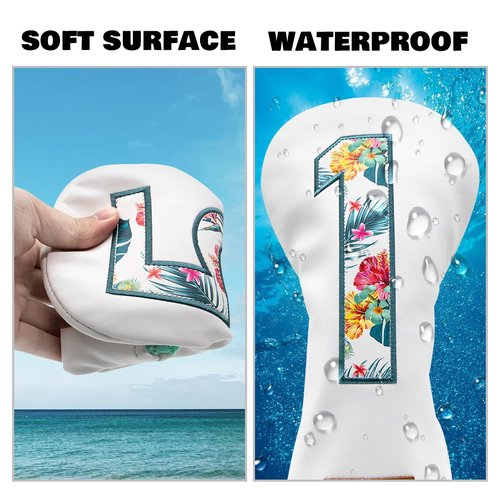 BAIRBRE Golf Club Covers Driver Covers Fairway Wood Headcover Hybrid Cover Leather Mallet Putter Covers Blade Headcovers Golf Head Covers for Most Brand (for Fairway Wood 3)