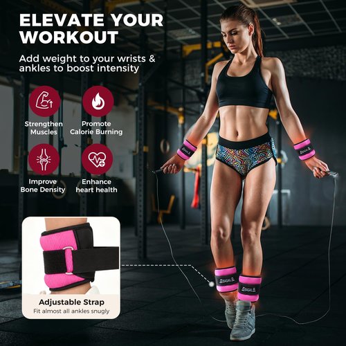 BAGAIL Weighted Vest 10 lb - Black | Ankle & Wrist Weights 2 lb - Pink for Enhanced Training