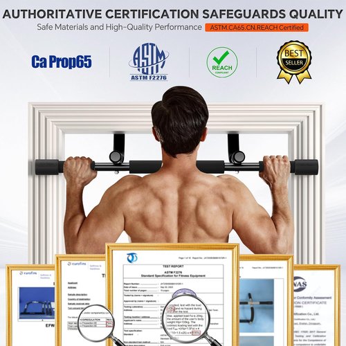 Ally Peaks Pull Up Bar for Doorway - Heavy-Duty Steel, Supports 440 lbs | Multi-Grip Indoor Fitness Trainer