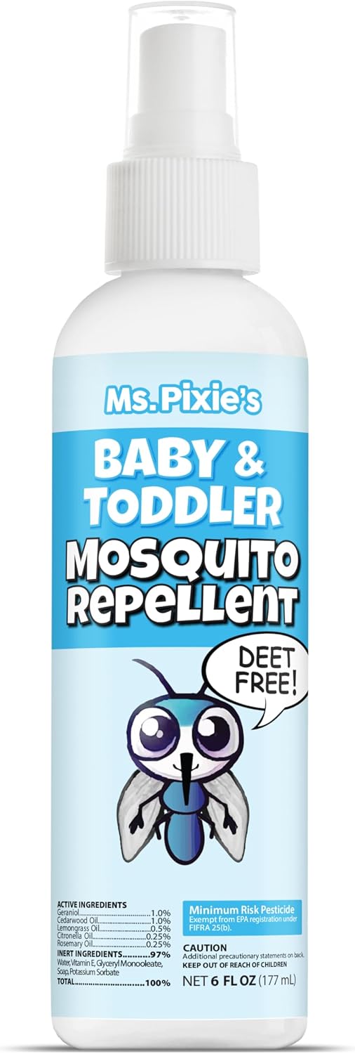 Ms. Pixie’s Mosquito Repellent for Babies & Toddlers - DEET-Free, Gentle Outdoor Protection, 3 oz