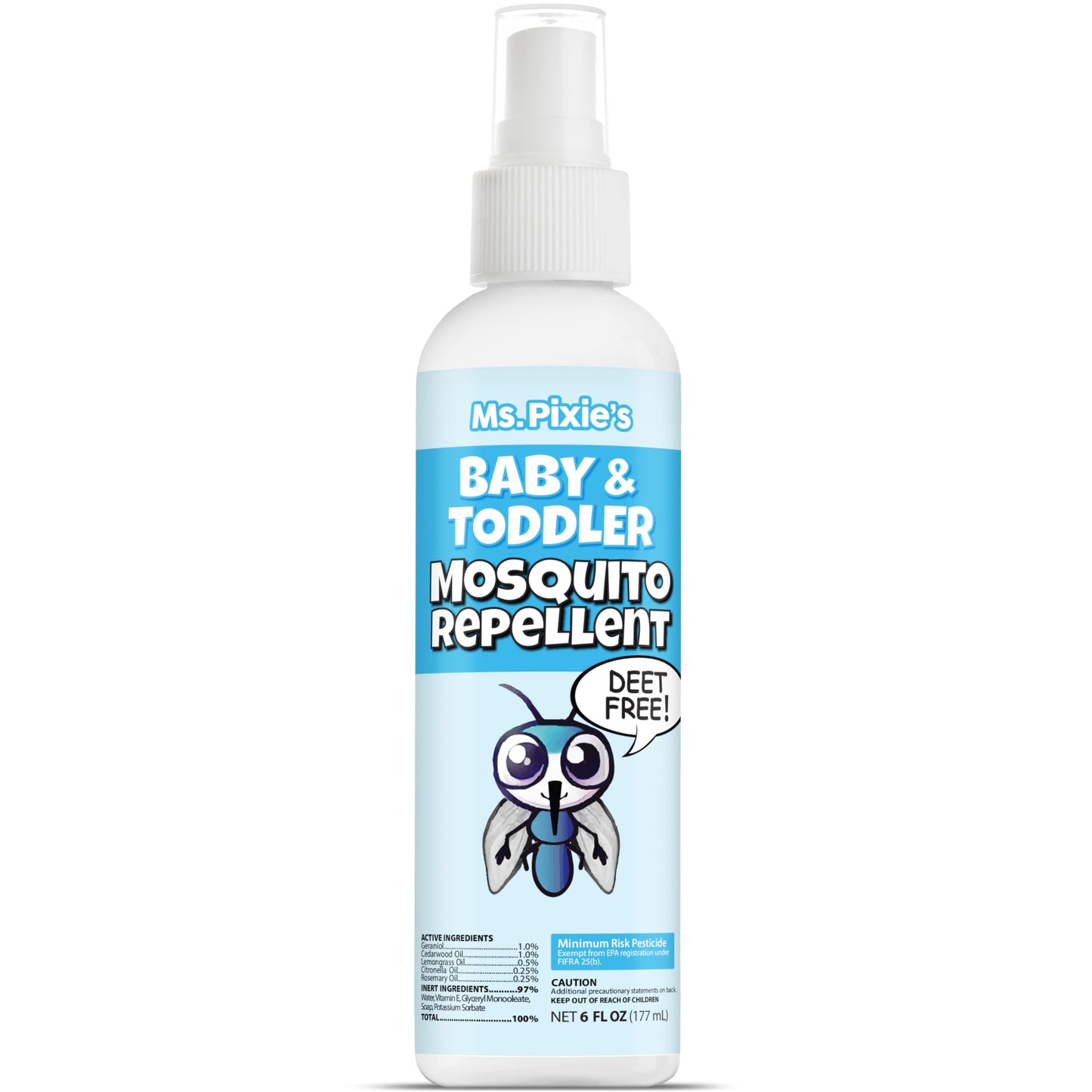 Ms. Pixie’s Baby & Toddler Mosquito Repellent – DEET-Free Insect Repellent for Babies & Toddlers, Gentle Outdoor Protection, 6 oz