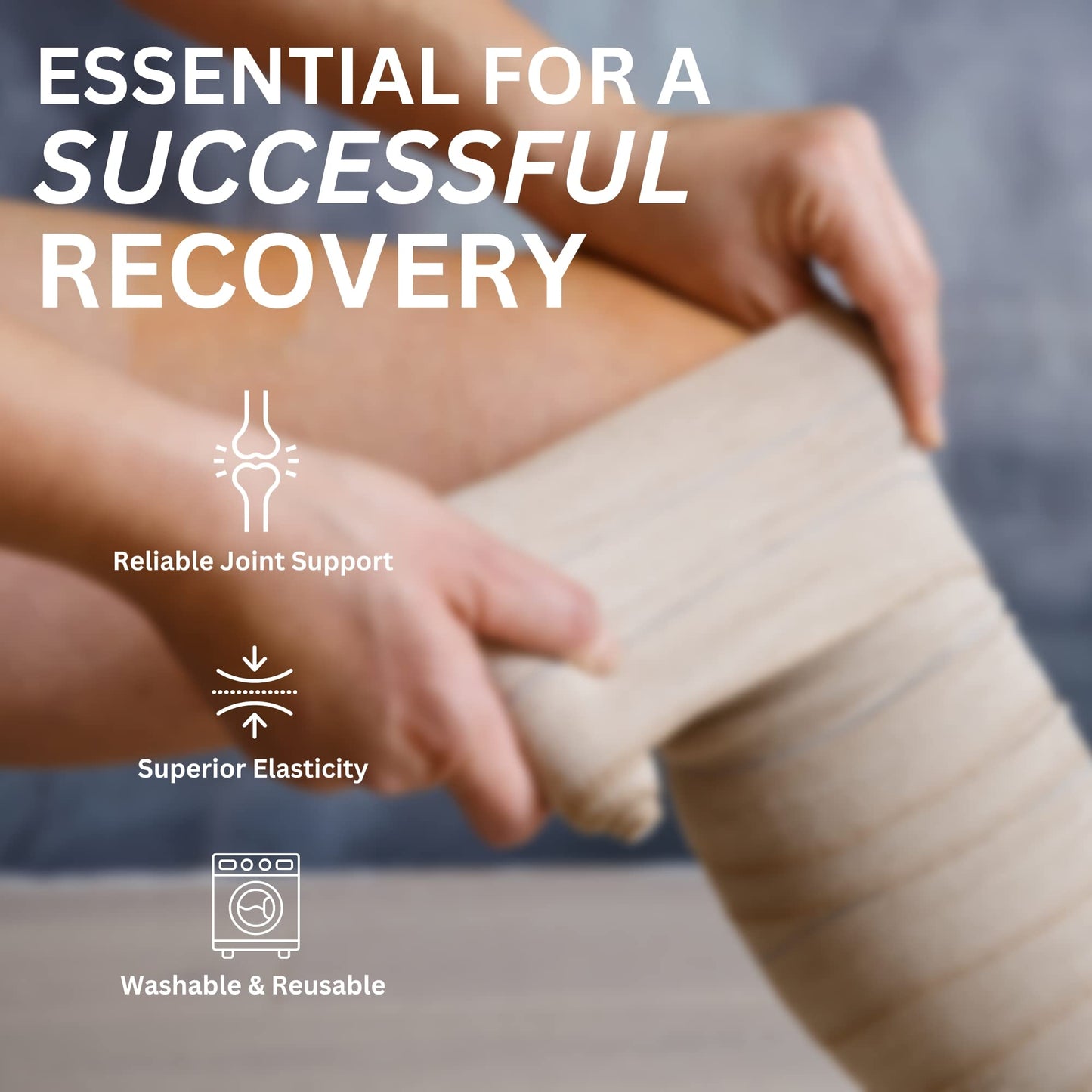 Vakly Elastic Bandage Wrap Roll 6" x 5 Yards (Pack) – Self-Closure Compression Bandage for Knee, Ankle & Wrist Support, First Aid Wrap for Sports, Sprains & Everyday Support