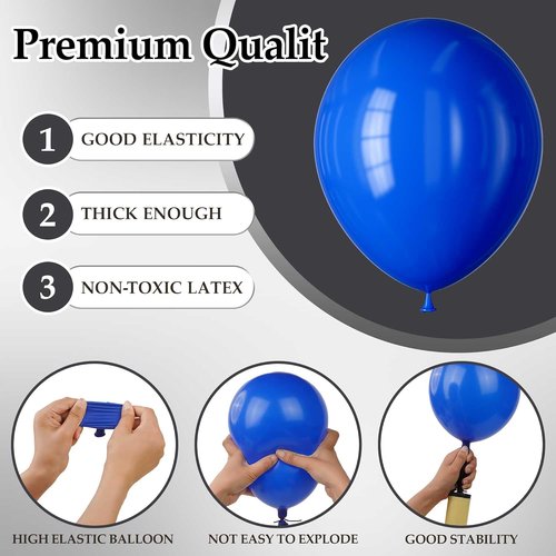 DECOCKRAT Blue Latex Balloons Kit - 110PCS 12'' Helium Balloons for Birthday, Baby Shower & Wedding Decor
