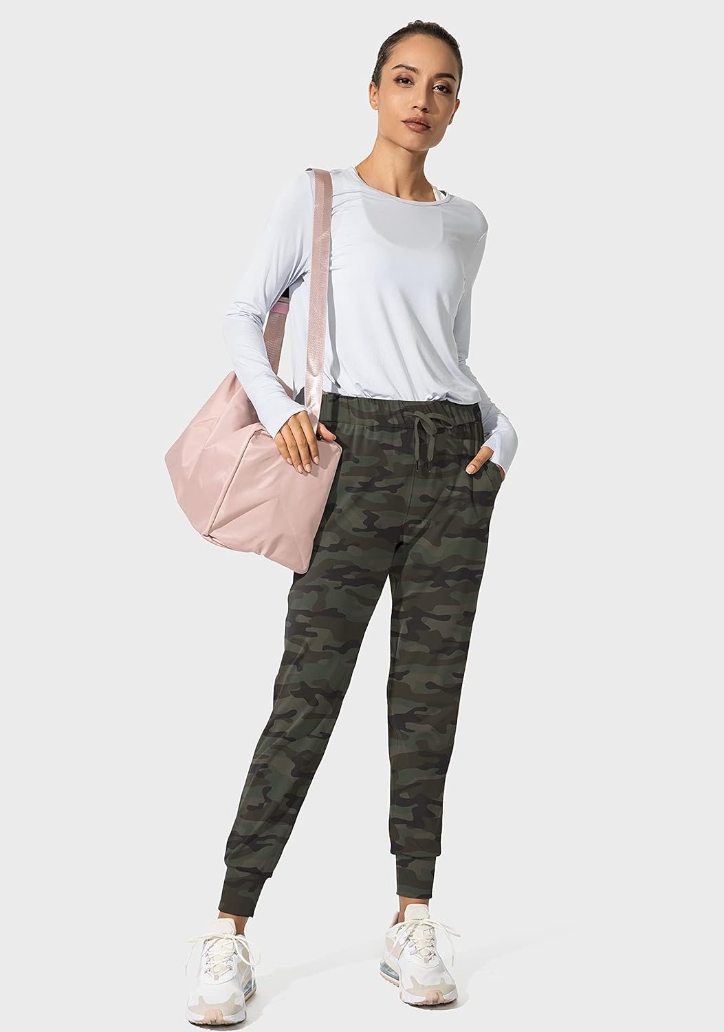 SANTINY Women's Joggers - Comfortable Drawstring Sweatpants with Pockets for Running & Lounge