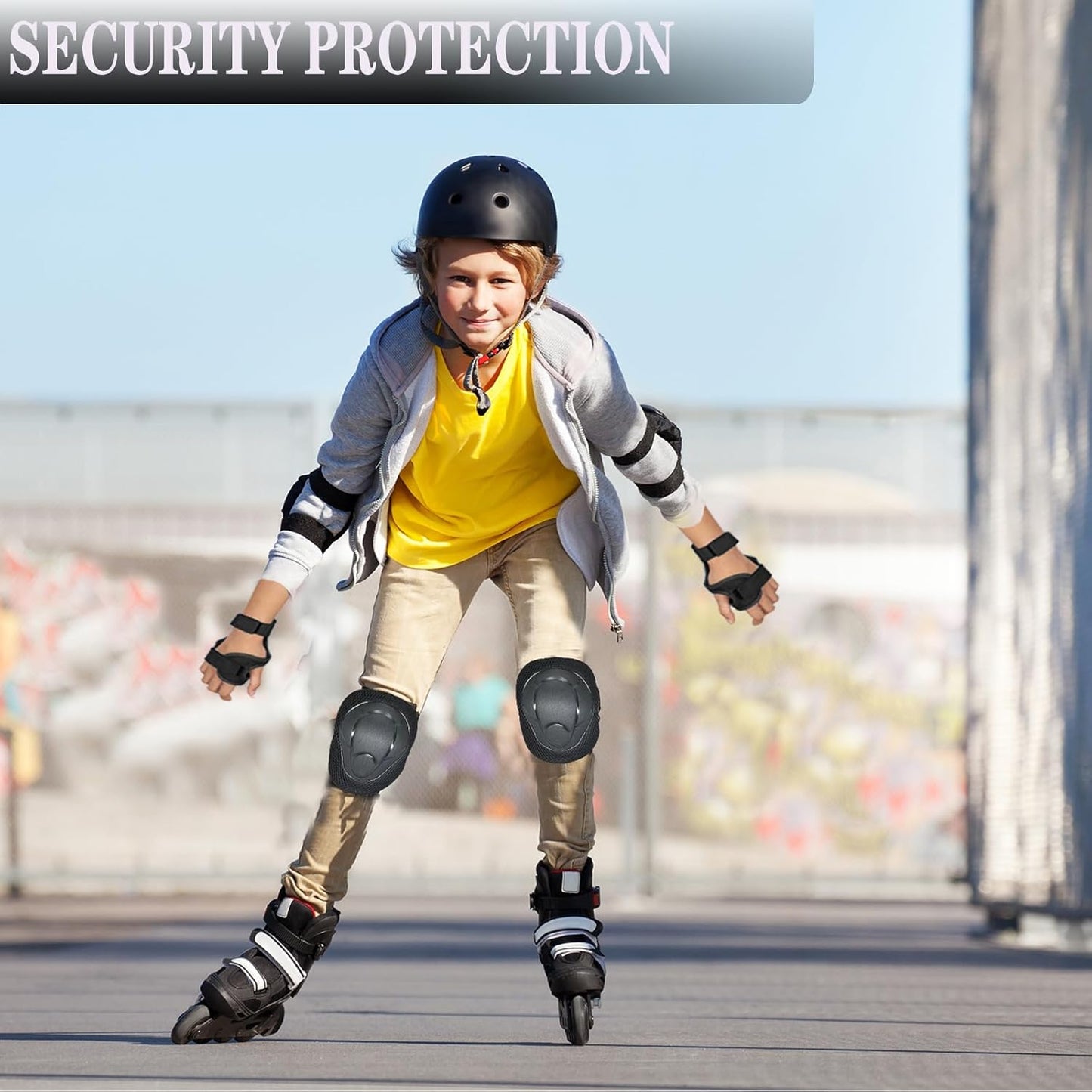 Skiennix Kids Protective Gear Set - Adjustable Knee Pads, Elbow Pads & Wrist Guards | Ages 3-14