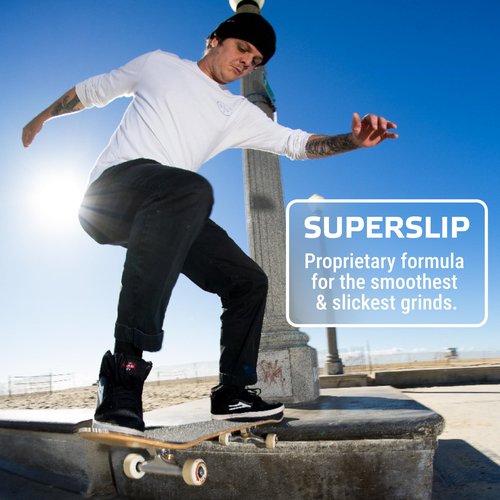 Fireball SuperSlip Pro Skateboard Wax for Rails - USA Made Skate Curb Wax for Scooters Aggressive Inline and Skateboards - Custom Formula Professional Skate Wax (Blue)