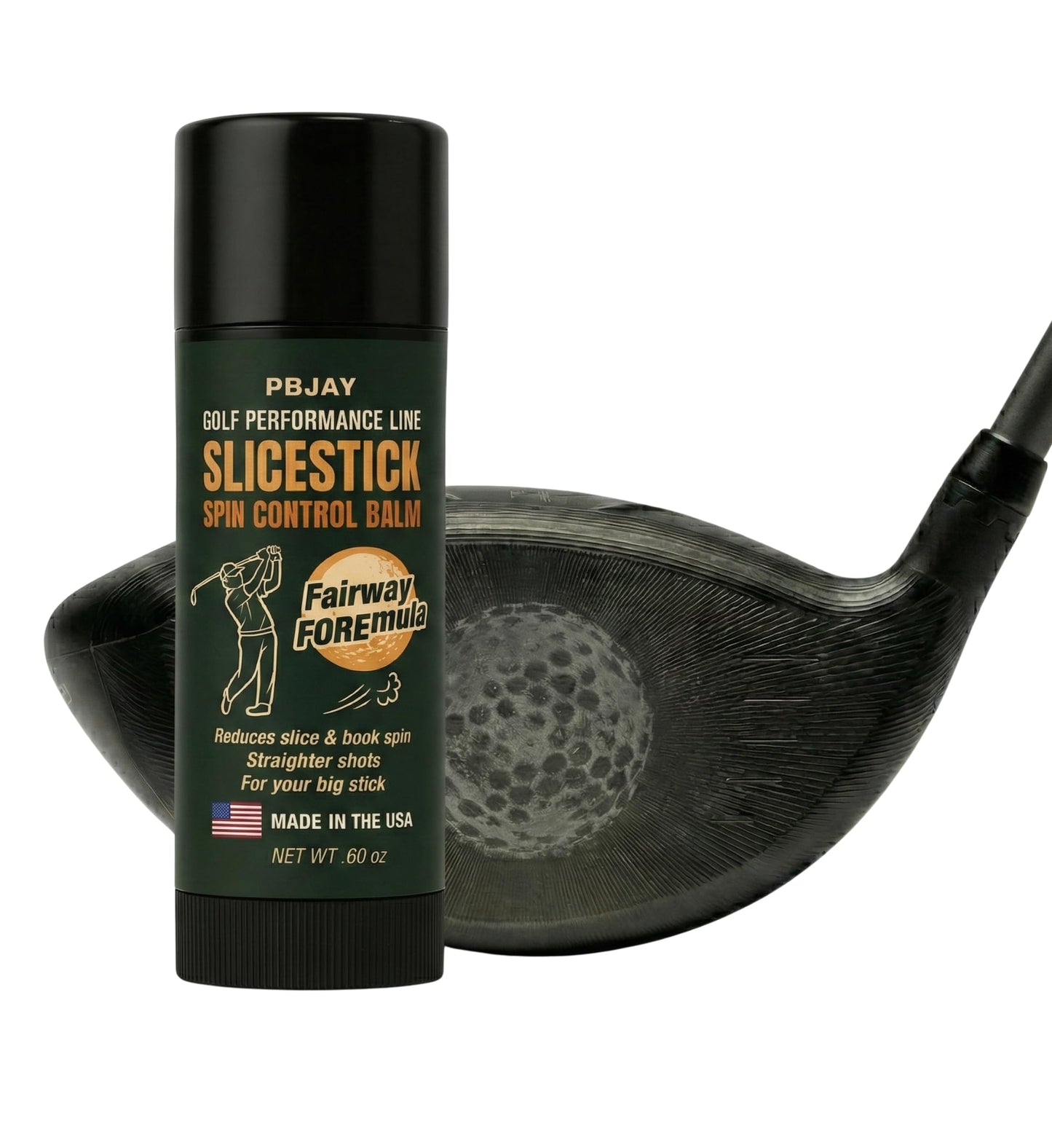 PBJay Slicestick Golf Club Balm Anti Slice and Anti Hook Formula Reduces Side Spin for Straighter Drives and Better Accuracy Clean Easy Application for Drivers Woods and Hybrids