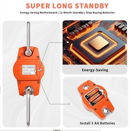 High-Accuracy Hanging Scale 660lb/300kg - Aluminum Frame with LCD Display | Versatile Fishing & Luggage Scale